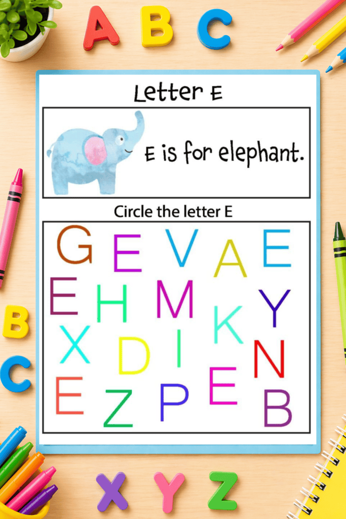 identifying letters worksheets
