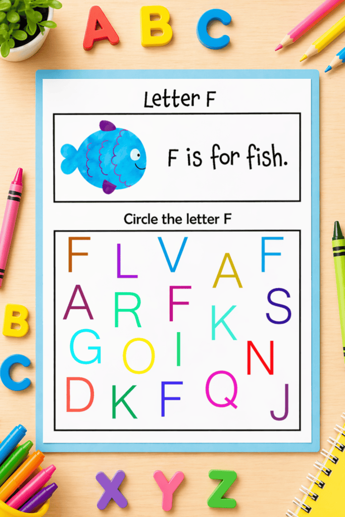 free letter identification worksheets