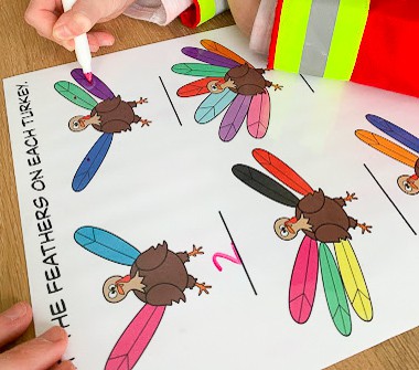 turkey feather counting printable