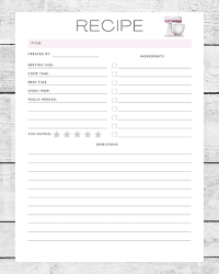 7 Free printable recipe templates