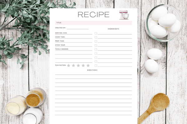 7 Free printable recipe templates