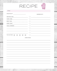 7 Free printable recipe templates