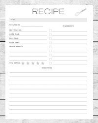 7 Free printable recipe templates - Welcome