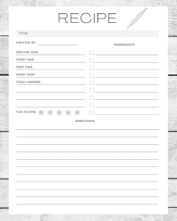 7 Free printable recipe templates