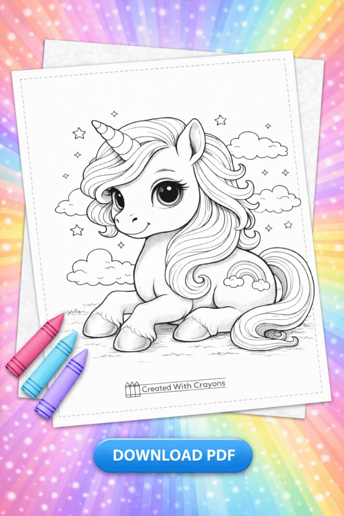 Unicorn coloring page