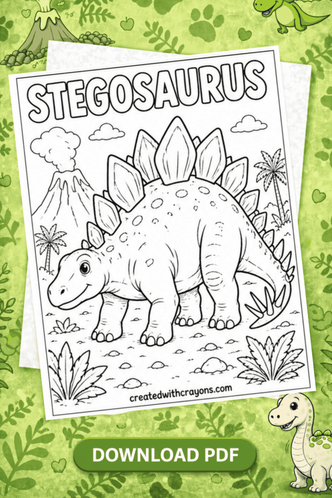 Free Cute Dinosaur Coloring Pages for Kids