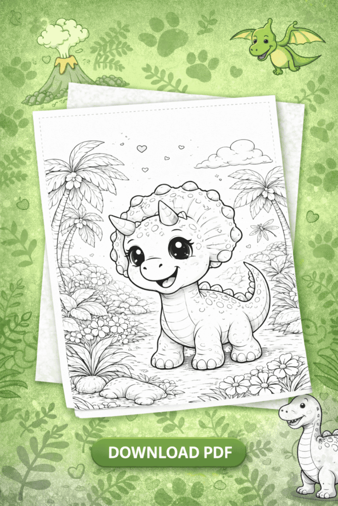 cute dinosaur coloring page