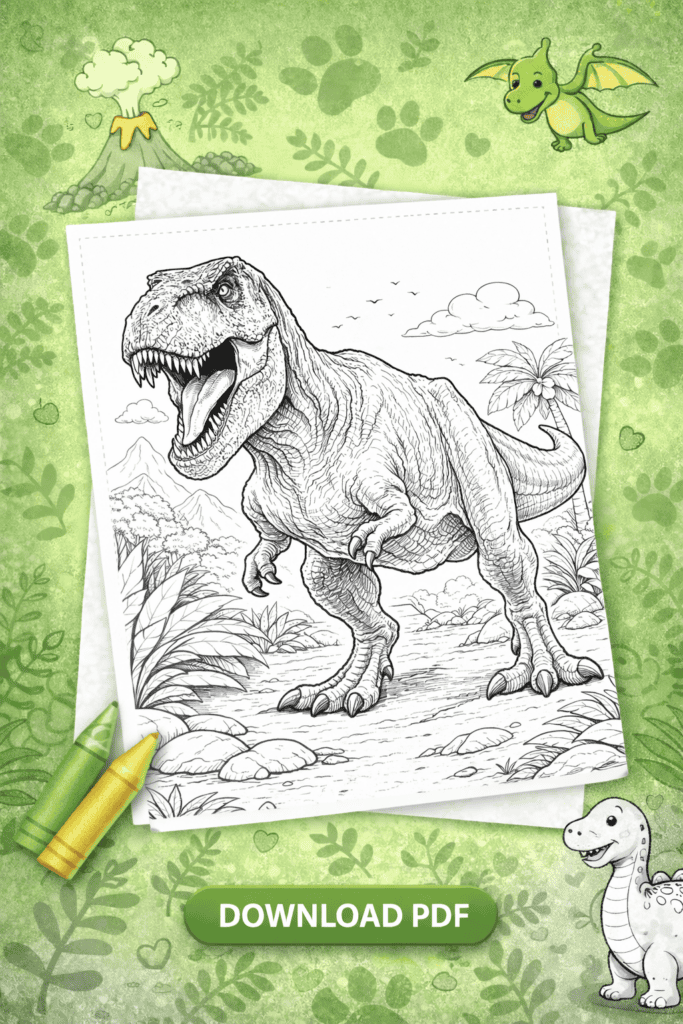 Scary tyrannosaurus Rex dinosaur 