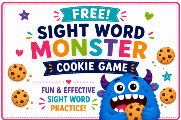 Free printable sight word monster cookie game