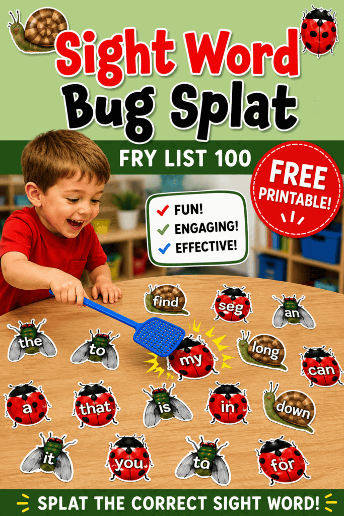 Sight word literacy center printable