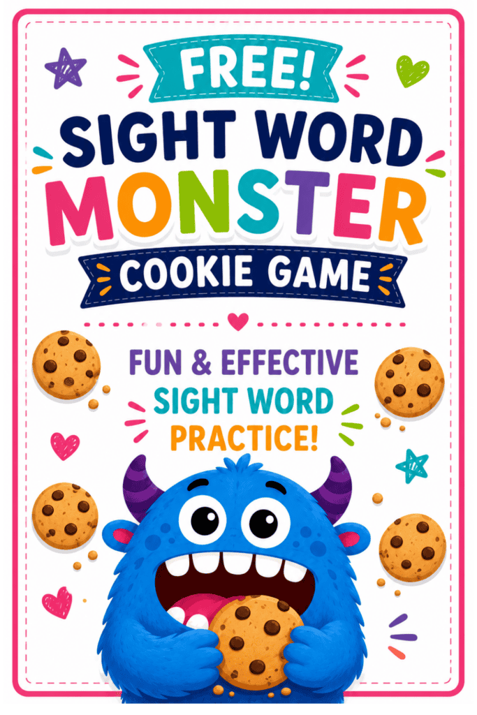 Free Sight Word Cookie Monster Game- fry list 100