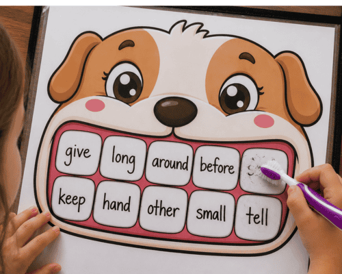Brush the Teeth Sight Word Game (Free Printable Activity)