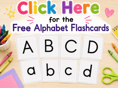 Free printable ABC flashcards for preschool and kindergarten alphabet practice.