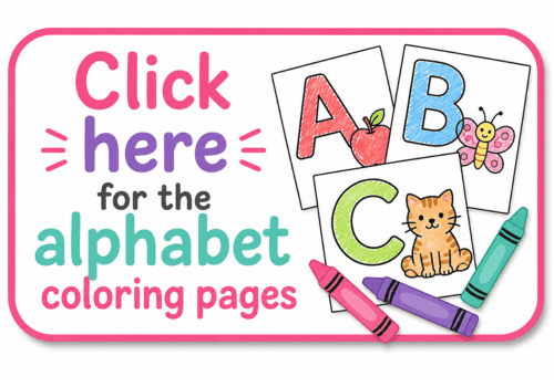 Printable alphabet coloring pages for preschool and kindergarten.