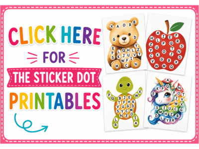 Hands-on alphabet dot sticker worksheets for practicing letter recognition.
