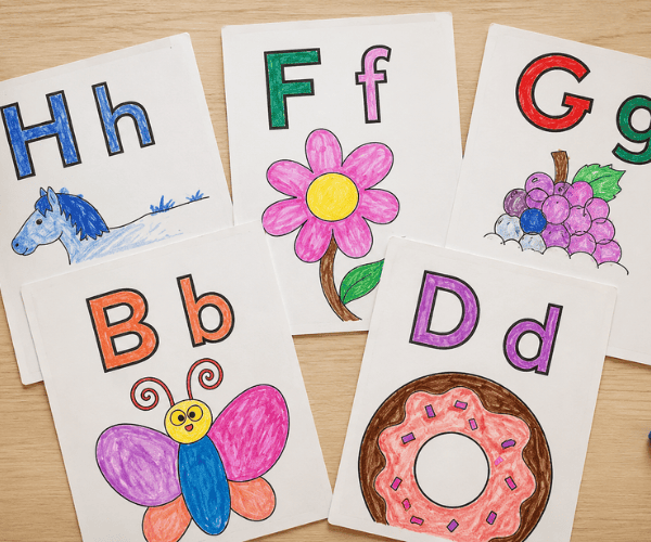 Printable AโZ alphabet coloring pages for early learners.