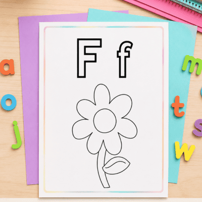 Alphabet coloring pages with letters and pictures for preschool.