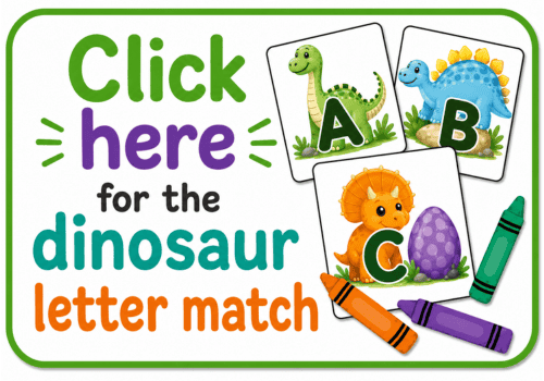 Hands-on dinosaur alphabet game matching uppercase letters with lowercase eggs
